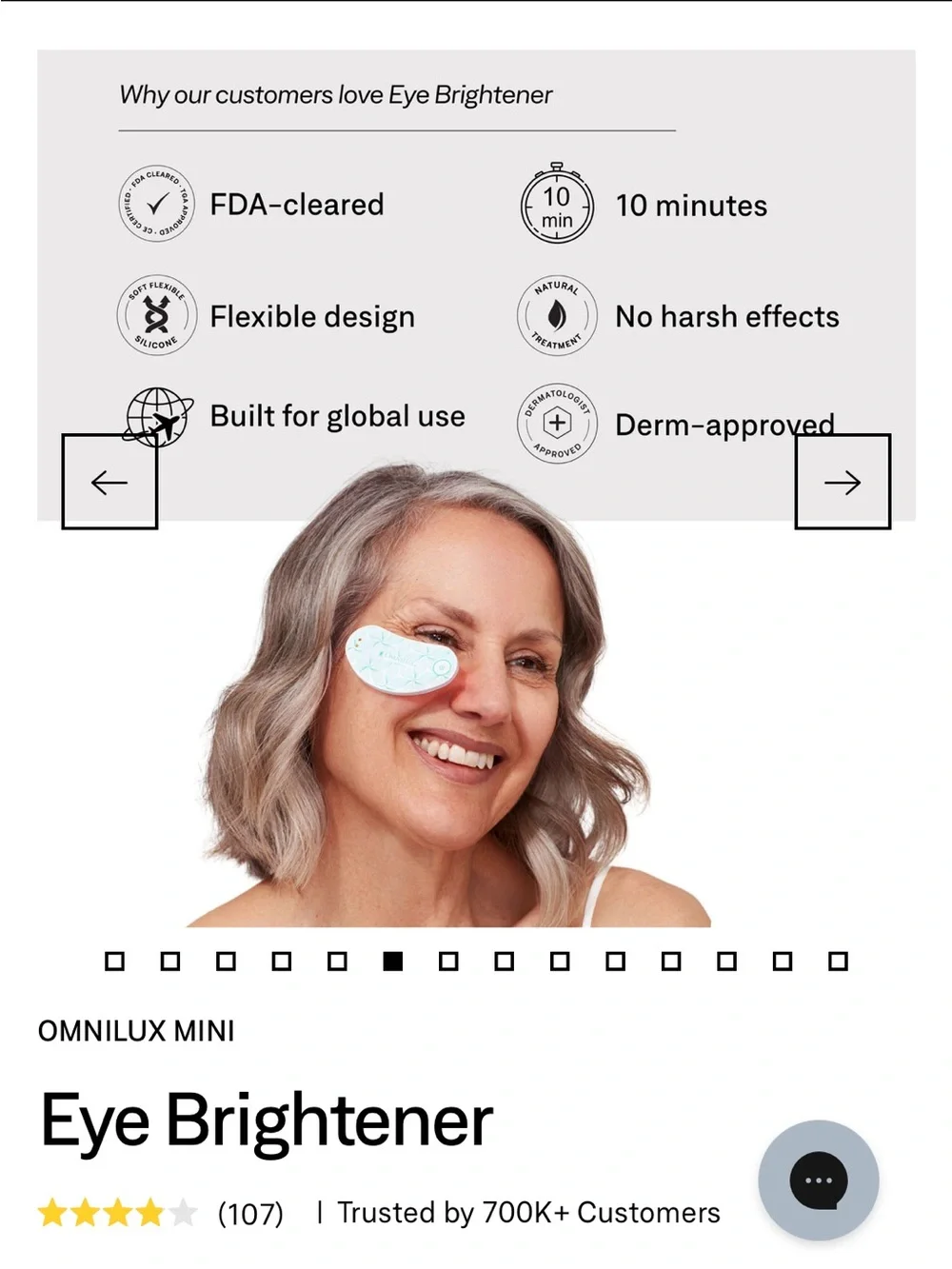 NIB Omnilux Mini Eye Brightener LED Device